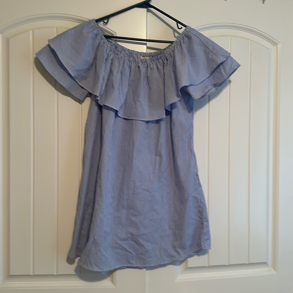 Summer dress. Blue and white striped. Boutique. Size Medium
